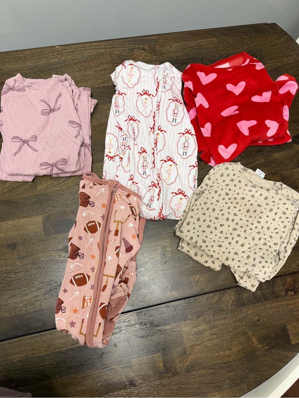 child of mine Pink, Red, Cream & Beige Kids Pajama Set